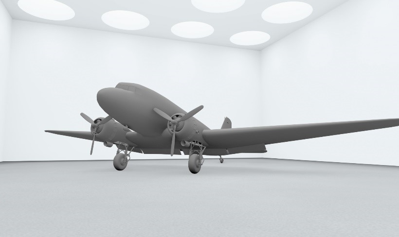 DC-3 lentokoneen 3D-mallinnos